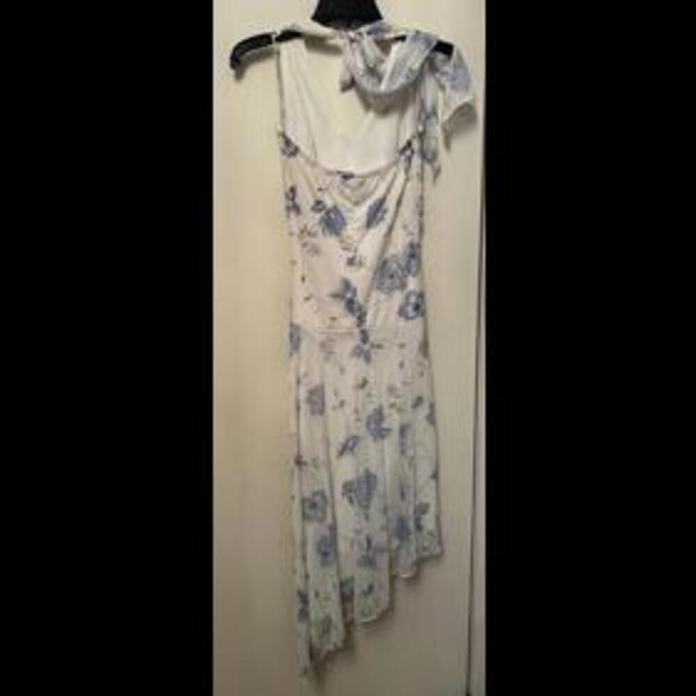 Floral Dreams: A White and Blue Dress for Your Perfect Homecoming or Party - Picture 2 of 3